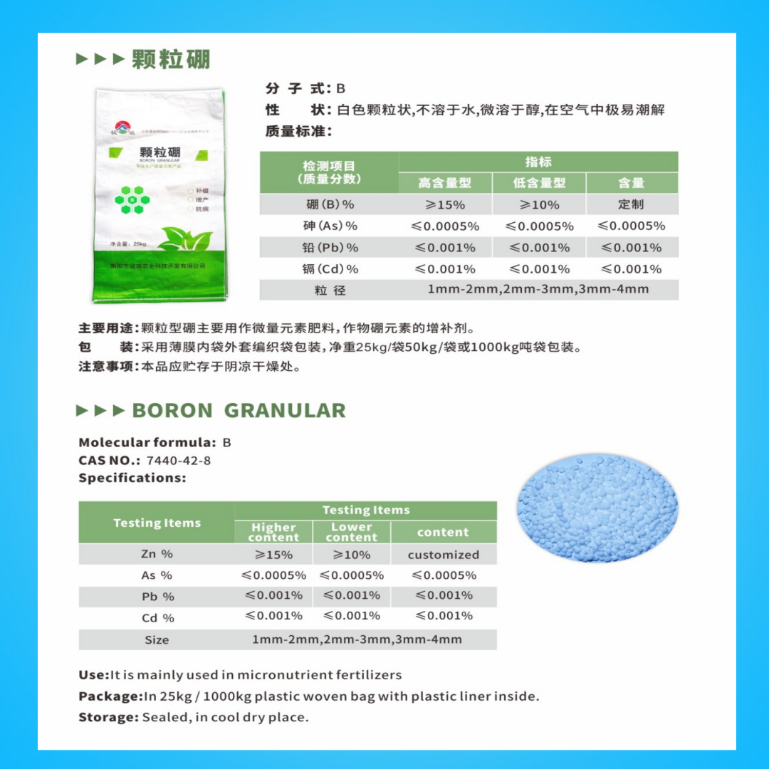 顆粒硼指標(biāo)